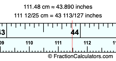 111.48 cm in inches