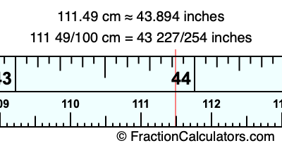 111.49 cm in inches