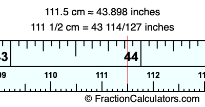 111.5 cm in inches
