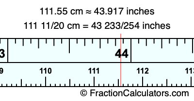 111.55 cm in inches