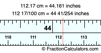 112.17 cm in inches