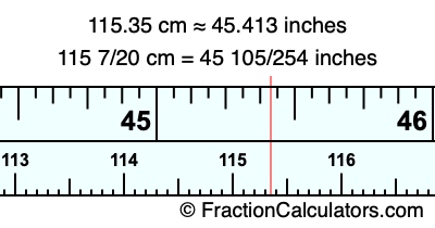 115.35 cm in inches