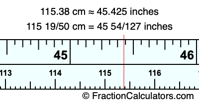 115.38 cm in inches