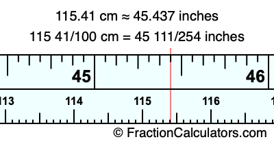 115.41 cm in inches