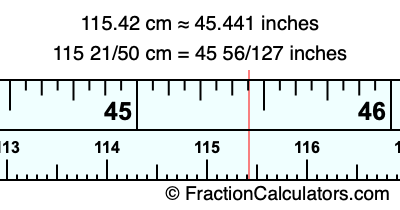 115.42 cm in inches