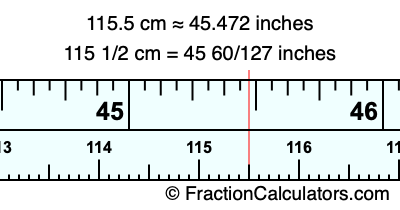 115.5 cm in inches