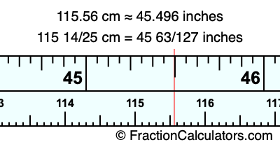 115.56 cm in inches