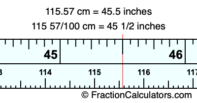 115.57 cm in inches