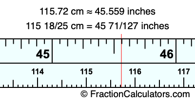 115.72 cm in inches