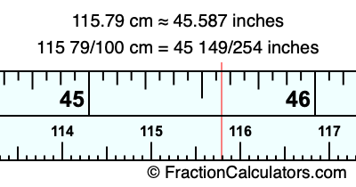 115.79 cm in inches