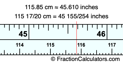 115.85 cm in inches