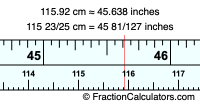 115.92 cm in inches