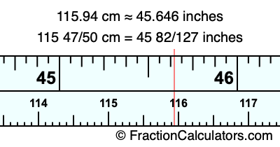 115.94 cm in inches