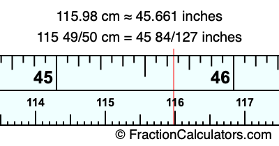 115.98 cm in inches