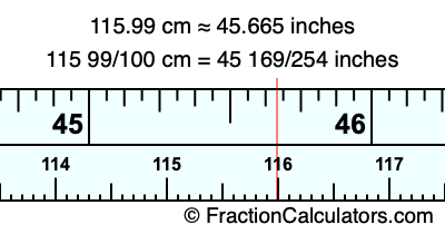 115.99 cm in inches