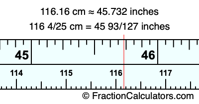 116.16 cm in inches