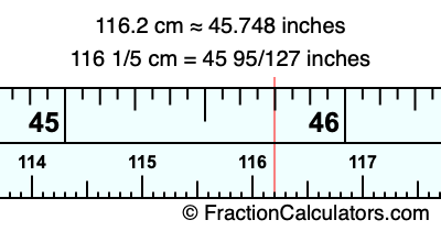 116.2 cm in inches