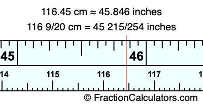 116.45 cm in inches