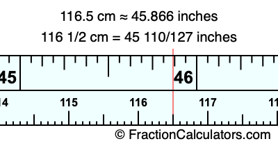 116.5 cm in inches