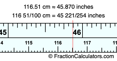 116.51 cm in inches