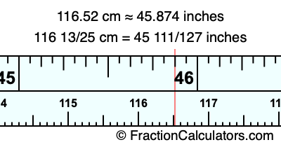 116.52 cm in inches