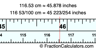 116.53 cm in inches
