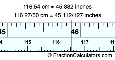 116.54 cm in inches