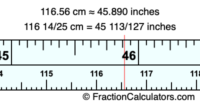 116.56 cm in inches