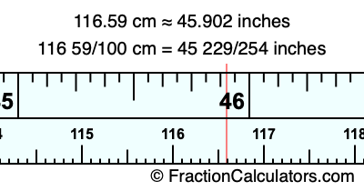 116.59 cm in inches