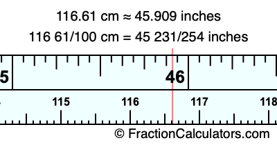 116.61 cm in inches