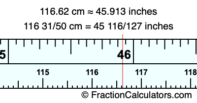116.62 cm in inches