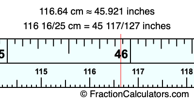 116.64 cm in inches