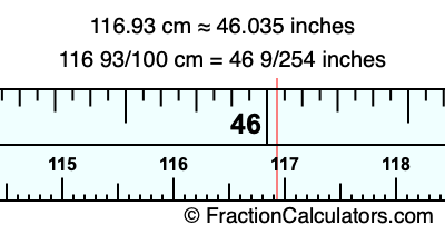 116.93 cm in inches