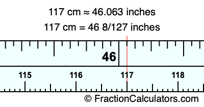 117 cm in inches