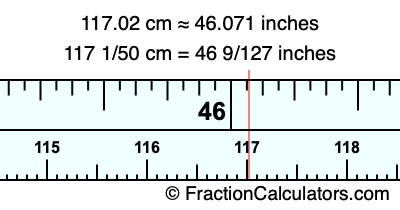 117.02 cm in inches