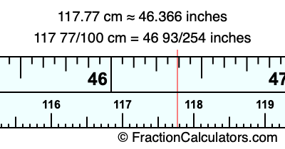 117.77 cm in inches