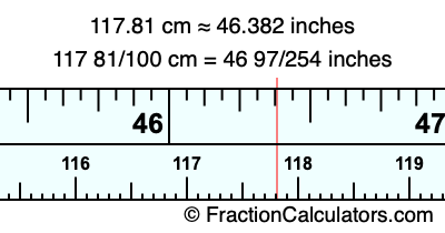 117.81 cm in inches