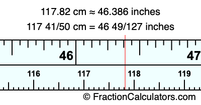 117.82 cm in inches