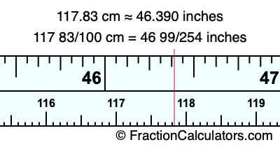 117.83 cm in inches