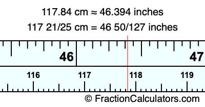 117.84 cm in inches