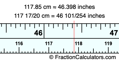 117.85 cm in inches