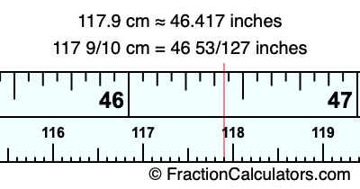117.9 cm in inches