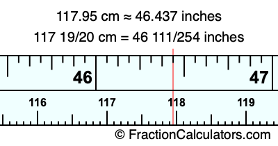 117.95 cm in inches