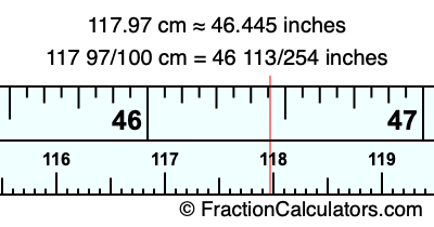 117.97 cm in inches