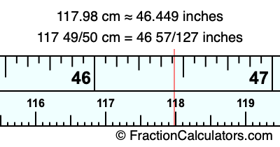 117.98 cm in inches