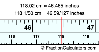 118.02 cm in inches
