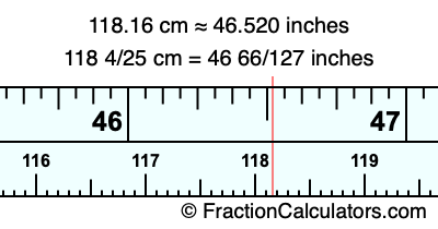 118.16 cm in inches