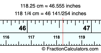 118.25 cm in inches