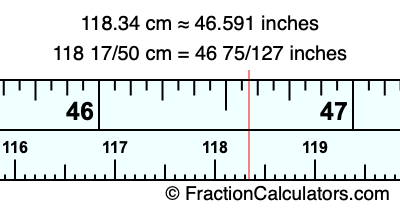118.34 cm in inches