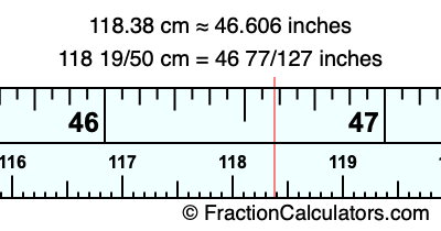 118.38 cm in inches